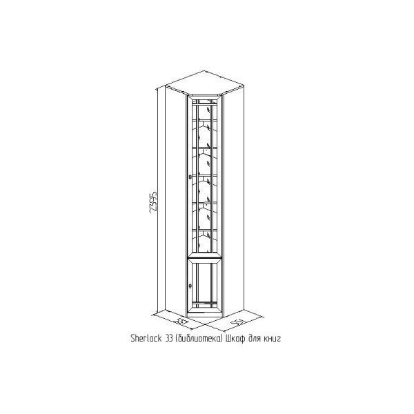 Sherlock 33 (библиотека) Шкаф для книг угловой Sherlock 33 (библиотека) Шкаф для книг угловой