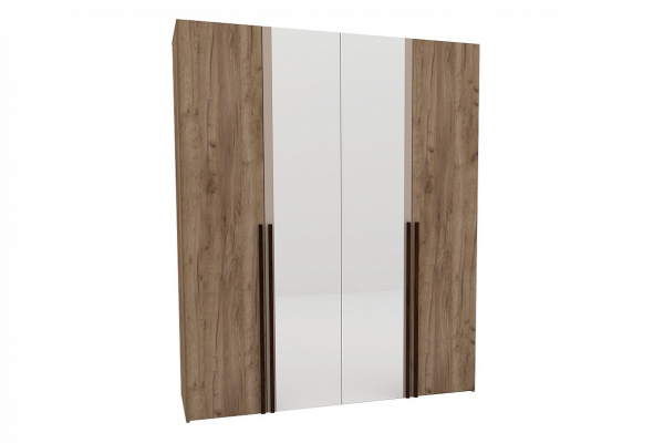 Кара 8 Шкаф для одежды и белья 4 дв. Дуб Табачный Craft/Велюр Кара 8 Шкаф для одежды и белья 4 дв. Дуб Табачный Craft/Велюр