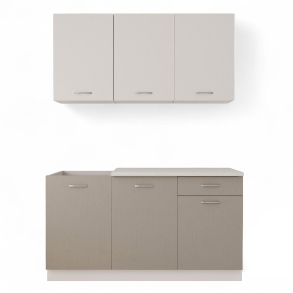Кухня Комплект №2/1 Кашемир/Дуб Латте/Дуб Мокко(столеш Берилл беж, без мойки)1,5 м Кухня Комплект №2/1 Кашемир/Дуб Латте/Дуб Мокко(столеш Берилл беж, без мойки)1,5 м