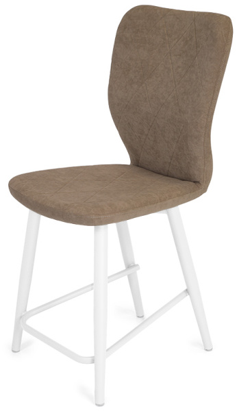 Стул Чинзано ПОЛУБАРНЫЙ, Т184 кофе с молоком+нога 1R38 Bh500 полубарный мини белый  Стул Чинзано ПОЛУБАРНЫЙ, Т184 кофе с молоком+нога 1R38 Bh500 полубарный мини белый