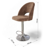 Стул барный «Лайт» Velvet LUX-8 Коричневый/Хром