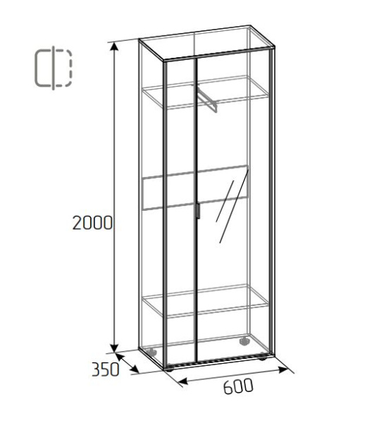 Флекс 71 Шкаф для одежды и белья (Дуб шавиниган) Флекс 71 Шкаф для одежды и белья (Дуб шавиниган)