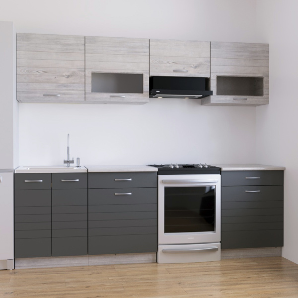 Кухня РУМБА №5/1  Ясень/Графит