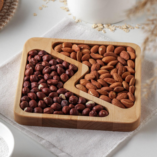 Менажница квадратная "Авеллино" 2 секции, береза Менажница квадратная "Авеллино" 2 секции, береза