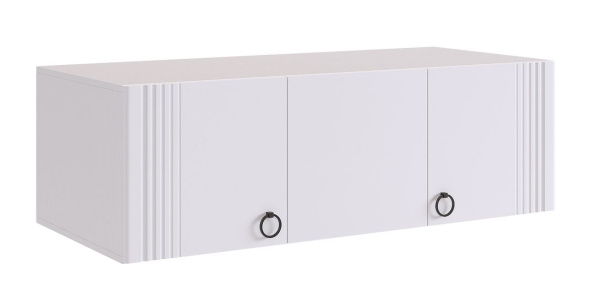 Ева Антресоль 3дв/117.01/Белое дерево/Белый матовый