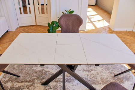 Стол Касабланка-1С PVC  WHITE MARBLE/черный Стол Касабланка-1С PVC  WHITE MARBLE/черный