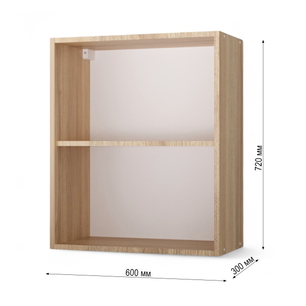 НОВА Корпус шкафа настенного 2-х дверного 600 / Дуб сонома