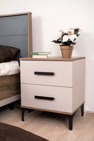 Кара 2 Тумба прикроватная Дуб Табачный Craft/Велюр Кара 2 Тумба прикроватная Дуб Табачный Craft/Велюр