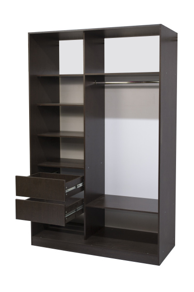 Каркас Шкафа-купе БН-61 с ящ. 2 двери 1400х600х2200/ ВЕНГЕ Каркас Шкафа-купе БН-61 с ящ. 2 двери 1400х600х2200/ ВЕНГЕ