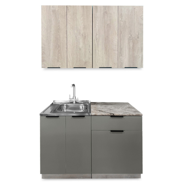 Кухня ДЖАЗ  Дуб Эндгрейн/ЭвоГлосс Тёмно Серый/Версаль (без мойки) 1,2 м  Кухня ДЖАЗ  Дуб Эндгрейн/ЭвоГлосс Тёмно Серый/Версаль (без мойки) 1,2 м