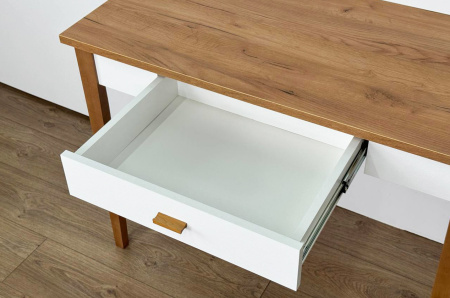 Стол Хюгге, (1000х500х756), (белое дерево/дуб крафт золотой) Стол Хюгге, (1000х500х756), (белое дерево/дуб крафт золотой)