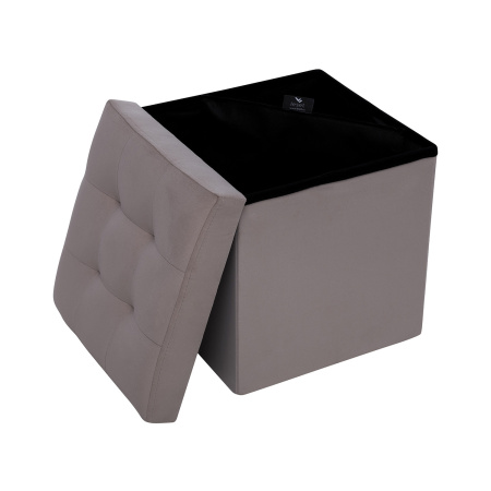 Пуф Leset Плуто складной с крышкой, велюр серый  VELUTTO 08 Пуф Leset Плуто складной с крышкой, велюр серый  VELUTTO 08