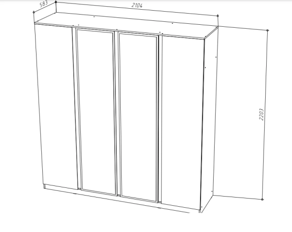STERN Шкаф 4-х дверный с зеркалом Дуб Вотан STERN Шкаф 4-х дверный с зеркалом Дуб Вотан