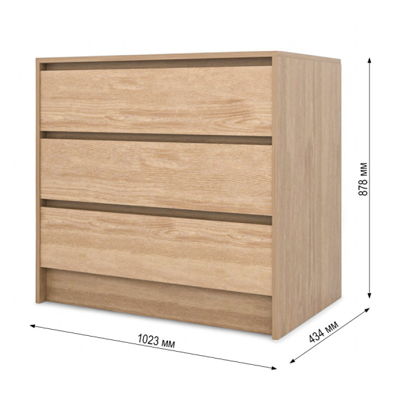 Комод Венсен 3 ящ. Дуб Сонома Комод Венсен 3 ящ. Дуб Сонома