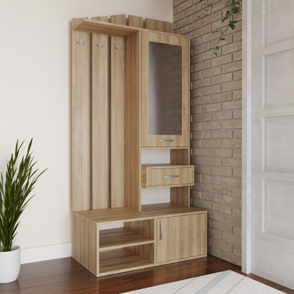 Прихожая с зеркалом Рейн-1 (Дуб сонома) Прихожая с зеркалом Рейн-1 (Дуб сонома)