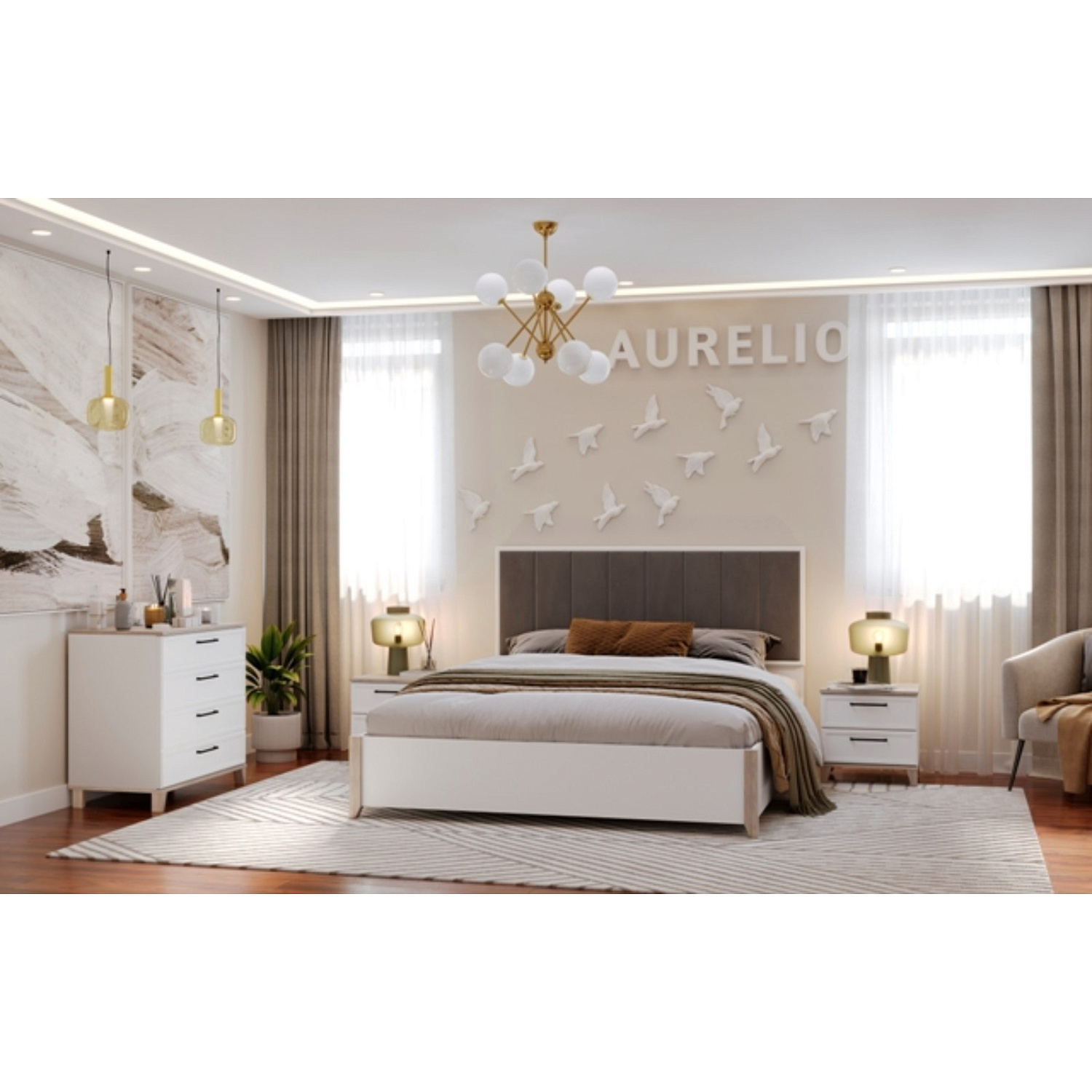 AURELIO 41 Тумба прикроватная Белый/Блеквуд Сатиновый AURELIO 41 Тумба прикроватная Белый/Блеквуд Сатиновый