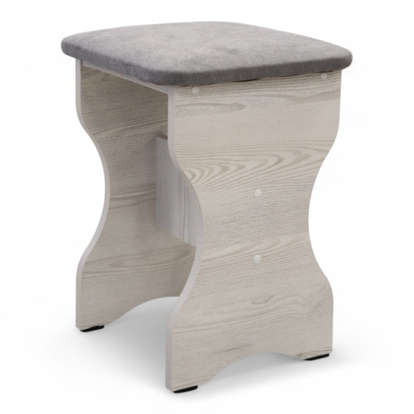 Табурет БН-200 Кожзам Серый/ Сосна Лофт Табурет БН-200 Кожзам Серый/ Сосна Лофт