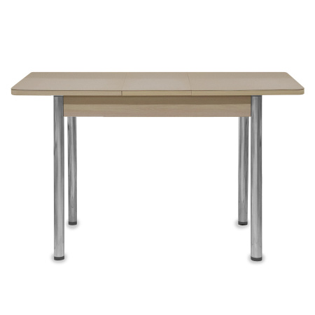 Стол Айсберг-мини СТ,960(1260),ЛДСП Дуб молоч,Стекло Капучино,СОЗВЕЗДИЕ/нога ПРЯМА хром 4 Стол Айсберг-мини СТ,960(1260),ЛДСП Дуб молоч,Стекло Капучино,СОЗВЕЗДИЕ/нога ПРЯМА хром 4