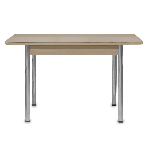 Стол Айсберг-мини СТ,960(1260),ЛДСП Дуб молоч,Стекло Капучино,СОЗВЕЗДИЕ/нога ПРЯМА хром 4 Стол Айсберг-мини СТ,960(1260),ЛДСП Дуб молоч,Стекло Капучино,СОЗВЕЗДИЕ/нога ПРЯМА хром 4