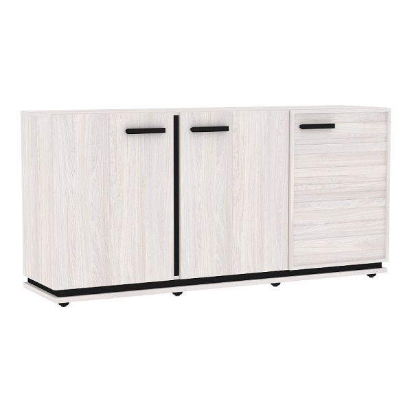 Nature 5(гостиная) Тумба МЦН (Ясень анкор светлый-Черный)  Nature 5(гостиная) Тумба МЦН (Ясень анкор светлый-Черный)