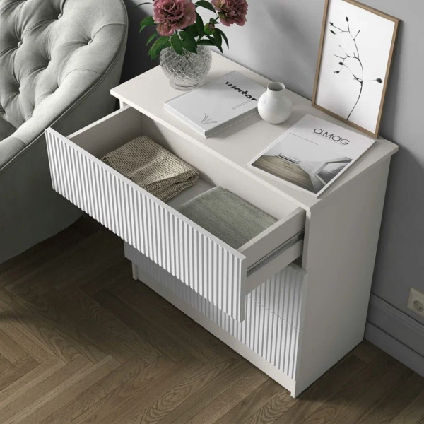 Комод К-54 3 ящ. Моргентау/Белый снег Комод К-54 3 ящ. Моргентау/Белый снег