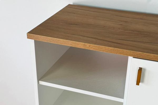 Комод 2 Хюгге белое дерево/дуб крафт золотой/белый матовый Комод 2 Хюгге белое дерево/дуб крафт золотой/белый матовый