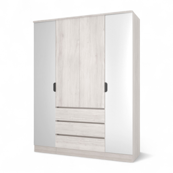 Шкаф ВЕНСЕН Сосна Лофт 4-х дв., 3 ящ, Зеркало / Сосна Лофт  Шкаф ВЕНСЕН Сосна Лофт 4-х дв., 3 ящ, Зеркало / Сосна Лофт