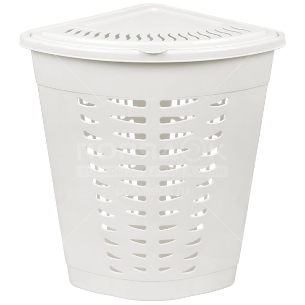 Корзина для белья угловая 45л белый М1546   Корзина для белья угловая 45л белый М1546