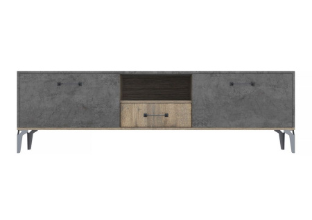 Тумба под ТВ Статус дуб самдал/цемент темный Тумба под ТВ Статус дуб самдал/цемент темный