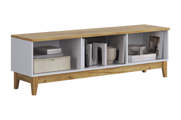 Тумба 2 Хюгге белое дерево/дуб крафт золотой/белый матовый Тумба 2 Хюгге белое дерево/дуб крафт золотой/белый матовый