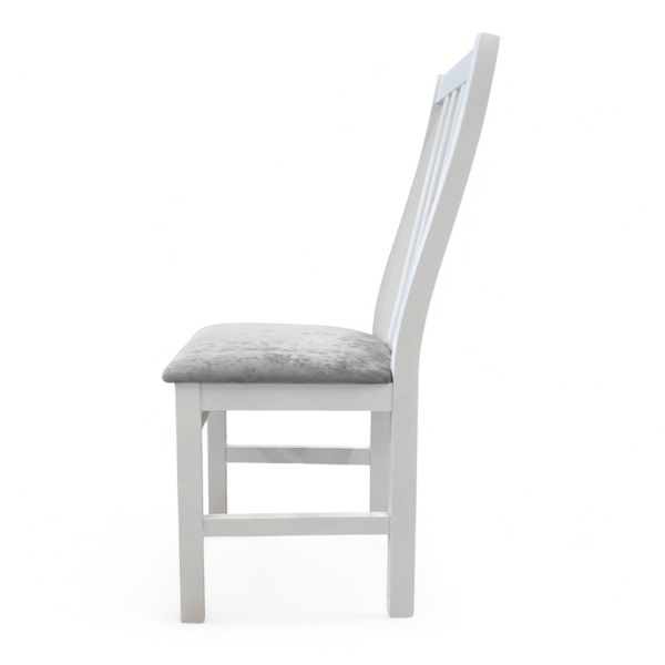 Стул Соло белая эмаль, сиденье Kатания 18 (Светло-грифельный) Стул Соло белая эмаль, сиденье Kатания 18 (Светло-грифельный)