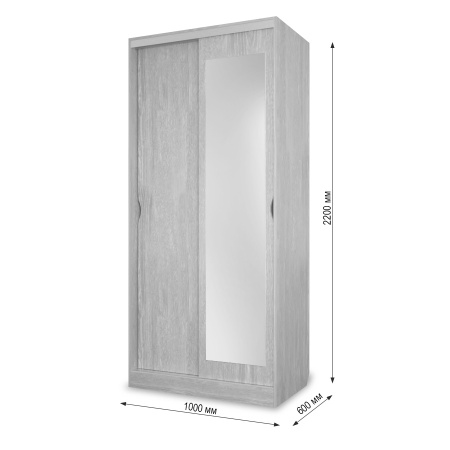 Шкаф-купе Клэр с зеркалом 1000х600х2200 Дуб Сонома Шкаф-купе Клэр с зеркалом 1000х600х2200 Дуб Сонома