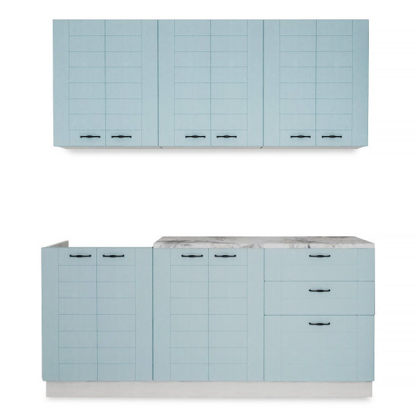 Кухня Сонет Лофт /  Дуб Бирюза Кухня Сонет Лофт /  Дуб Бирюза