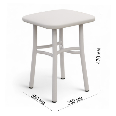 Табурет Классик Кожзам Белый/ Металл Белый Табурет Классик Кожзам Белый/ Металл Белый