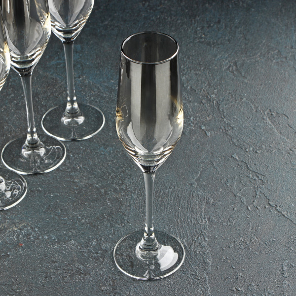 Набор бокалов для шампанск160 мл "Серебряная дымка"4шт Набор бокалов для шампанск160 мл "Серебряная дымка"4шт