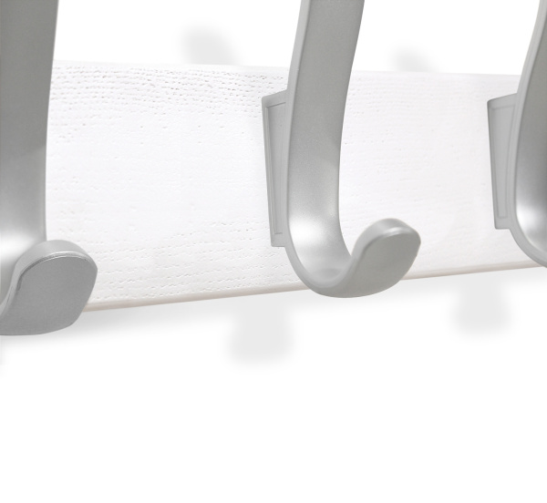 Вешалка SHT-WH20 дерево (бук)/пластик (беленый/серебро) Вешалка SHT-WH20 дерево (бук)/пластик (беленый/серебро)