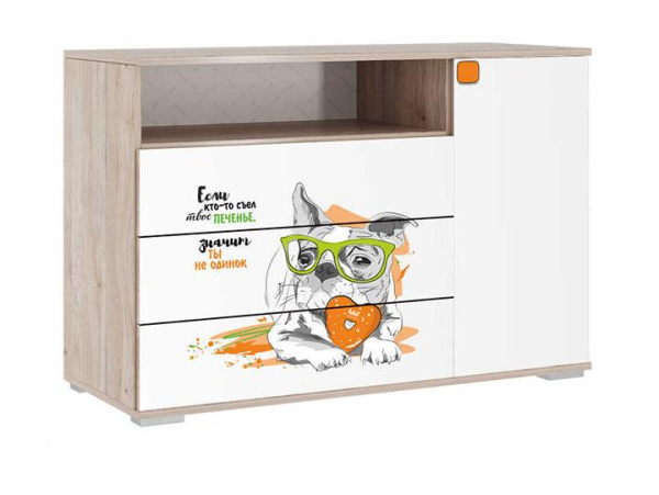 Зоо Комод 26.01(дуб мария/белый) Зоо Комод 26.01(дуб мария/белый)