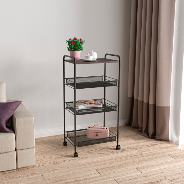 Этажерка "Ладья 34 С (столешница)"Чёрный Этажерка "Ладья 34 С (столешница)"Чёрный