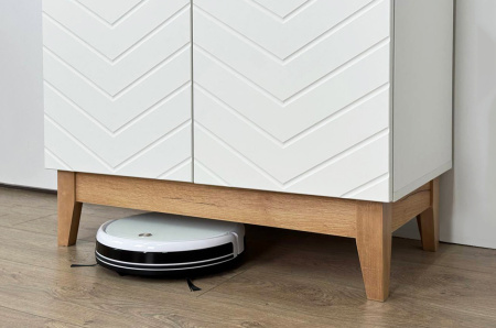 Шкаф двухдверный Хюгге белое дерево/дуб крафт золотой/белый матовый Шкаф двухдверный Хюгге белое дерево/дуб крафт золотой/белый матовый