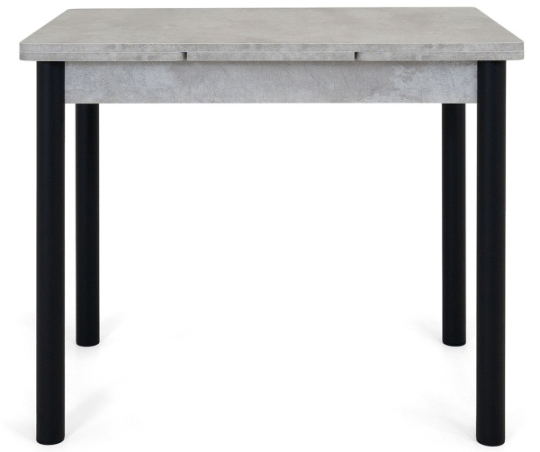 Стол Милан-2 EVO 120х80 (+30+30) Светлый цемент+нога №4 Черный Стол Милан-2 EVO 120х80 (+30+30) Светлый цемент+нога №4 Черный