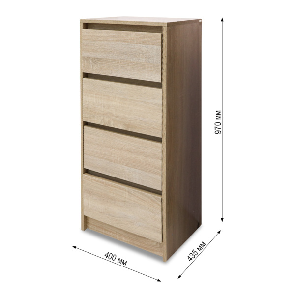 Комод Венсен 4 ящика Дуб Сонома Комод Венсен 4 ящика Дуб Сонома