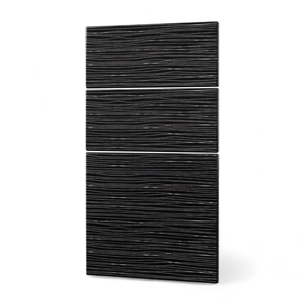 Фасад ЧЕРНЫЙ СТРАЙП 3 ящика 400  Фасад ЧЕРНЫЙ СТРАЙП 3 ящика 400