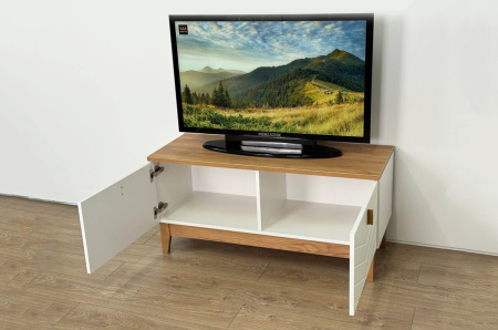 Тумба  Хюгге белое дерево/дуб крафт золотой/белый матовый Тумба  Хюгге белое дерево/дуб крафт золотой/белый матовый