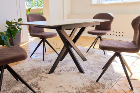 Стол Касабланка-1С PVC  WHITE MARBLE/черный Стол Касабланка-1С PVC  WHITE MARBLE/черный