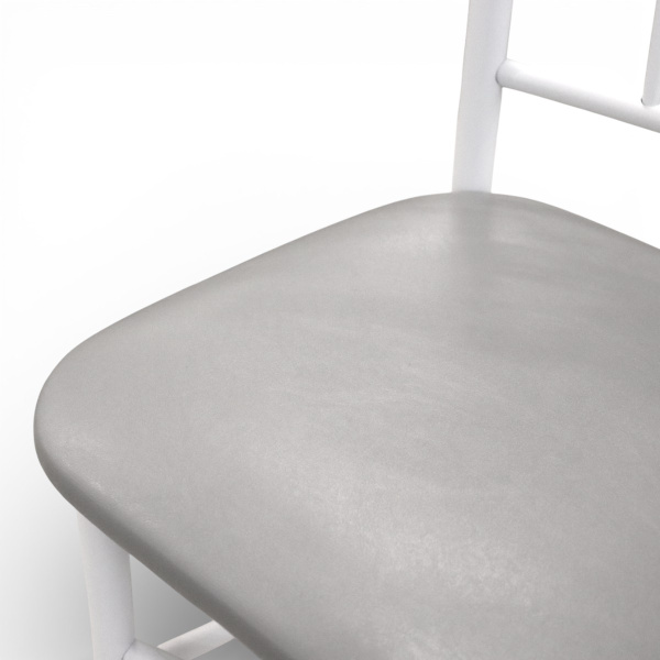 Стул кухонный Трилогия (белый, к/з Серый 700)