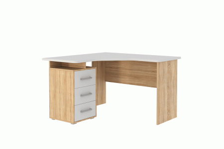Лайт-2 Стол компьютерный угловой 1200 (дуб сонома/белый) Лайт-2 Стол компьютерный угловой 1200 (дуб сонома/белый)