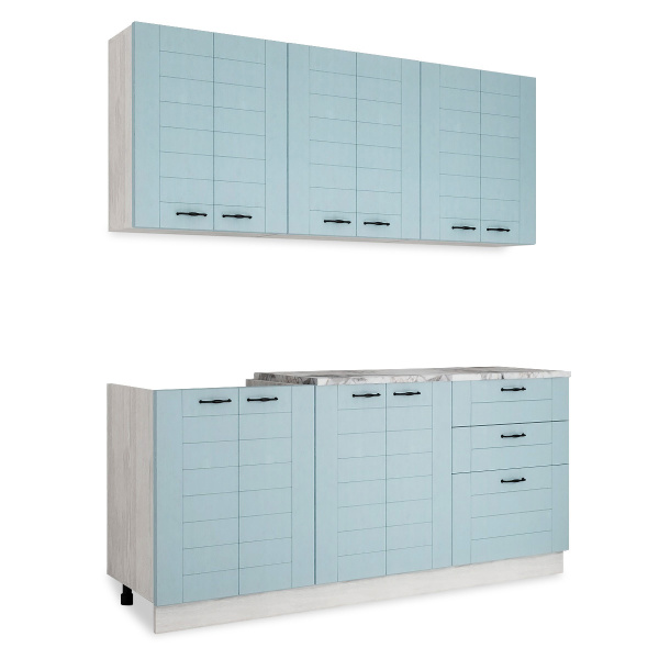 Кухня Сонет Лофт /  Дуб Бирюза Кухня Сонет Лофт /  Дуб Бирюза