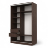 Шкаф-купе Клэр 1400х597х2200 с ящ/венге-хром Шкаф-купе Клэр 1400х597х2200 с ящ/венге-хром