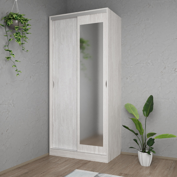 Шкаф-купе Клэр с зеркалом 1000х600х2200 сосна лофт-хром Шкаф-купе Клэр с зеркалом 1000х600х2200 сосна лофт-хром