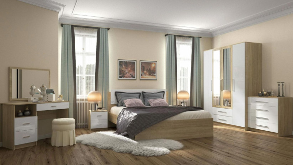 Бланка Стол туалетный дуб сонома/белый глянец Бланка Стол туалетный дуб сонома/белый глянец